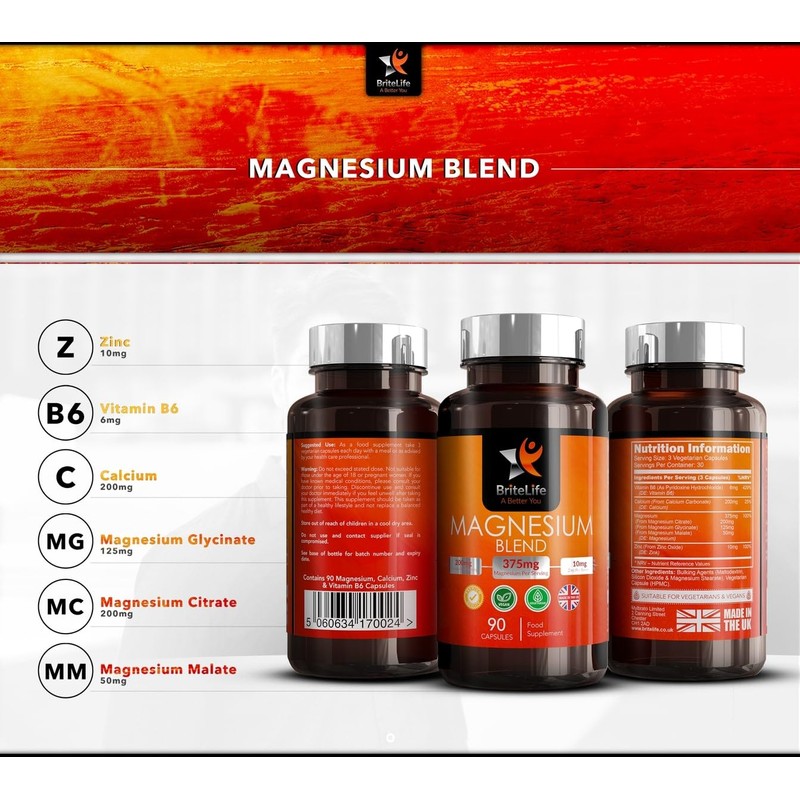 BL Magnesium Malate, Glycinate & Citrate Triple Complex | 90