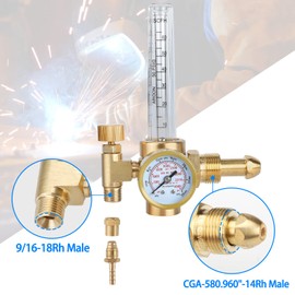 BETOOLL BETOOLL Argon Regulator - Welding Regulator - Argon/CO2 Mig Tig Flow Meter Gas Regulator Gauge with 6.6Ft Gas Hose
