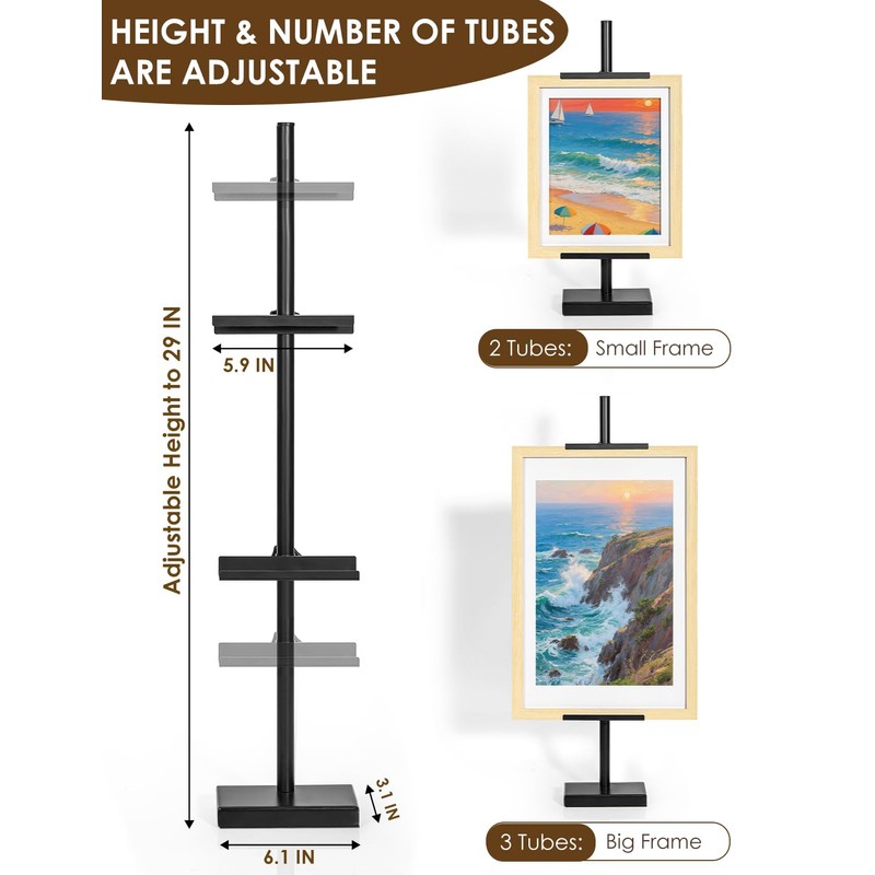 Baemin Weighted Base Tabletop Easel (Metal Easels for Display) (29"