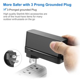 HKY 30V 60W AC Charger Compatible with Starlink Mini Satellite Dish Replacement SpaceX Starlink Power Supply UTP-231L AC Power Adapter Cord 4 Meter Cable 3 Prong Grounded Wall Plug