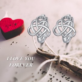 WINNICACA Heart Celtic Earrings 925 Sterling Silver Love Celtic Knot Huggie Hoop Earrings Leverback Earrings for Women Celtic Jewelry Irish Gifts for Women Birthday Gifts Ideas