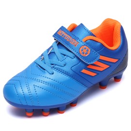 Mitudidi Football boots for children, football shoes for boys and girls, FG / AG, unisex, indoor training shoes, sports shoes for outdoor use - Blue Fg, size: 37 eu