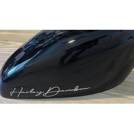 1 pc Handscript motorcycle custom vinyl Decal 2"x10" easy to Apply, customize your motorcycle. (white, HD)