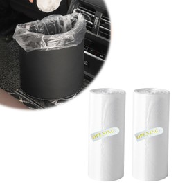 Gasedin 2 PCS Car Trash Bags (60 Counts), Elastic Transparent Mini Garbage Bags, Waterproof Waste Disposal Bags Trash Can Liner Refills for Car Home Office Desktop, Car Accessories