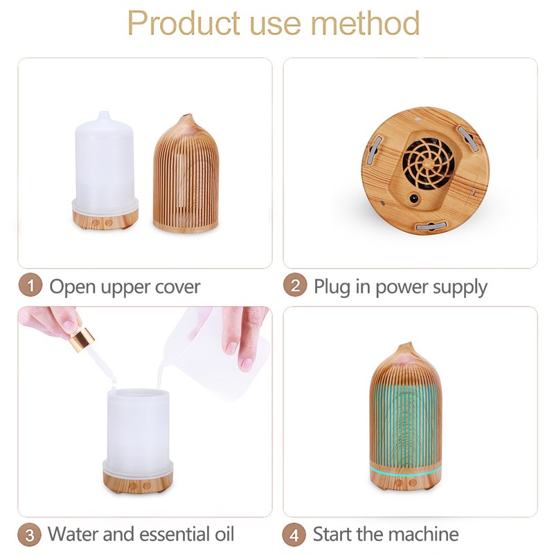 200ml Mini Hollow Humidifier with Night Light USB Powered Aroma