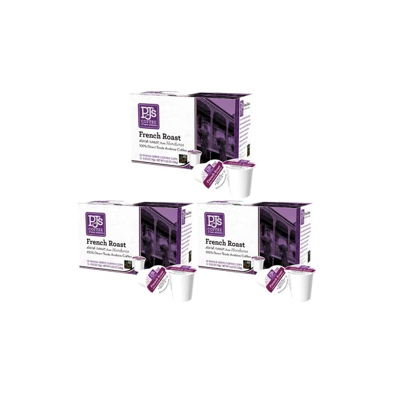 PJ's Coffee French Roast Single Serve Cups - Bold &