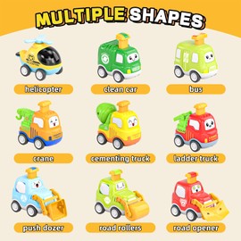 Toy Cars for Toddlers, Car Toy for 1 Year Old Boys, 9 Piece Car Toy, with Play Mats, Storage, Toy Cars, Gifts for 1 2 3 Year Old Boys Girls