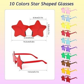 DERAYEE 10 x heart sunglasses, heart glasses, funny party glasses, candy colour sunglasses for carnival, Christmas, birthday parties, parties, children, adults