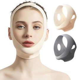 UOUOU Correa Adelgazante Facial, 2pcs Mascarilla con Forma de V,Mascarilla para la Barbilla,Faja Papada,Correa Facial Reutilizable,para Reducir las Arrugas Faciales de Doble Barbilla y la Piel Flácida