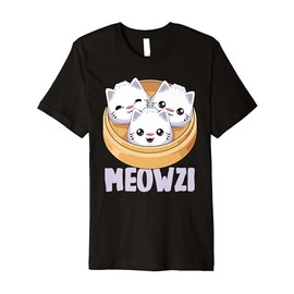 Meowzi Dumpling Cat Cute Dim Sum Kawaii Cats Baozi Premium T-Shirt