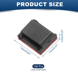 PATIKIL 100 Pcs LED Light Hooks, Outdoor String Light Hanger Waterproof Decor Self Adhesive Light Hanging Clip for Holiday String Light Outside, Black