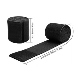 1 Par Rodilleras de Compresión – Vendaje Elástico Ajustable y Extra Largo para Soporte de Rodilla en Gym, Crossfit, Running, Fitness, Levantamiento de Pesas, Sentadillas y Deportes (Negro)