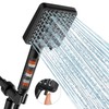 MakeFit Filtered Shower Head Black - 6 Modes High Pressure