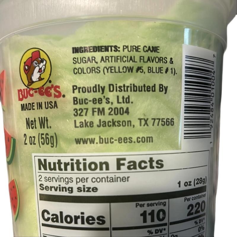 Buc-ee’s Sweet Fluffy Sugar Cotton Candy - Specification: Watermelon, Grape,