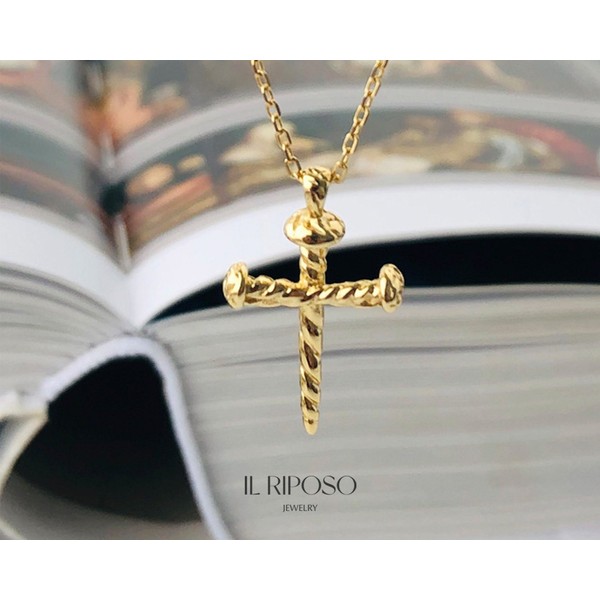 Vintage Nail Cross Necklace by ILRIPOSOJewelry • Gift for Her • Bridesmaid Gifts • Best Friend Gifts  • N3078