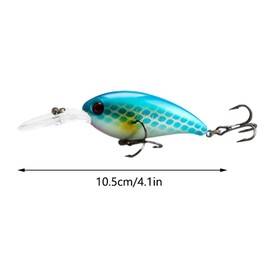 8 Pack Minnow Fishing Baits Kit, 10.5cm Hard Baits Wobbler Crankbaits with 2 Treble Fishing Hooks, Swimbait Fishing Tackle Lure Kit for Freshwater Saltwater - 8-15#