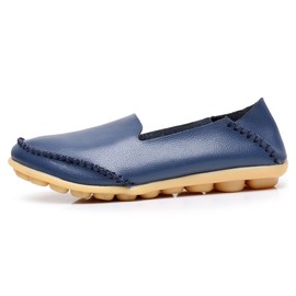 VenusCelia Streamline Comfort - Mocasines planos para caminar para mujer, Azul Marino, 9.5 US
