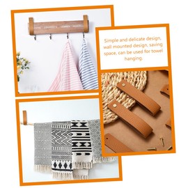 Alipis Set of 4 Leather Wall Hooks - Hanging Straps Curtain Rod Holder - Scarf and Towel Holder Leather Straps Hooks for Wall Mounting for Kitchen and Bathroom Robust Leather Hooks for