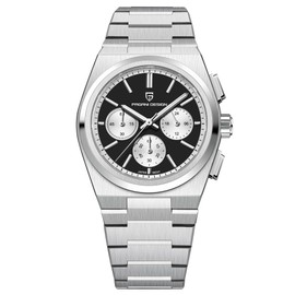 Pagani Design Men's Chronograph Watches 40mm Dial Stainless Steel 100M Waterproof 3 Colors, black, casual