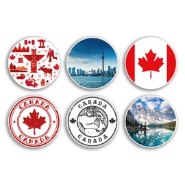 6 x 10cm Canada Vinyl Stickers - Canadian Country City Travel Map Flag Holiday Luggage Design Gift #78862