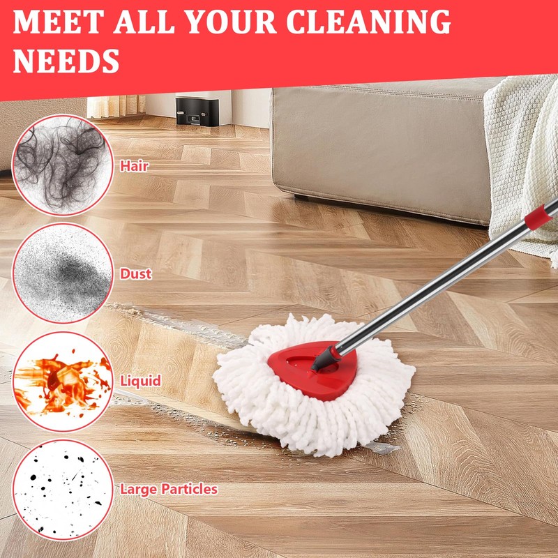 NICEMOVIC 3 Pack Mop Heads Replacement, Compatible with Vileda Triangle