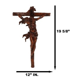 Ebros Large 19.75" High INRI Jesus Christ Cross Wall Hanging Crucifix Crosses