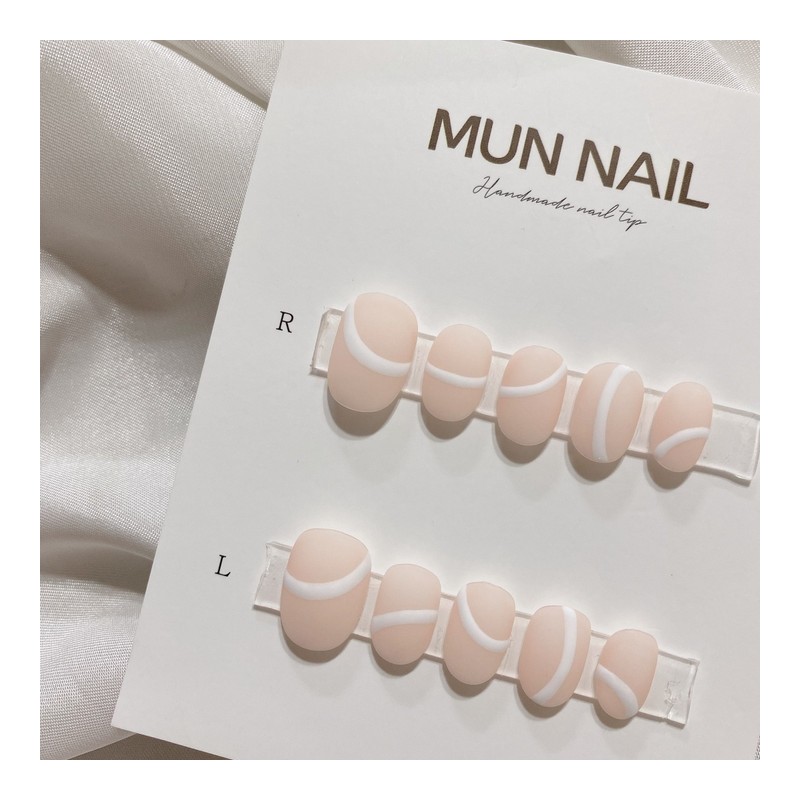 MunNail White Line - Short Oval / MunNail 화이트라인 -