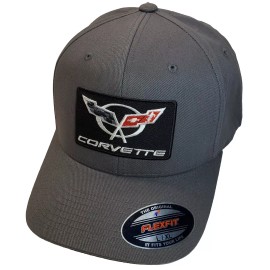 Flexfit Corvette C5 Patch Flexfit 6377 Brushed Twill Hat /Cool Grey L/XL 7 1/8" - 7 5/8"