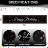 Happy Birthday Table Runner Black, Birthday Table Runners Non-Slip Fabric