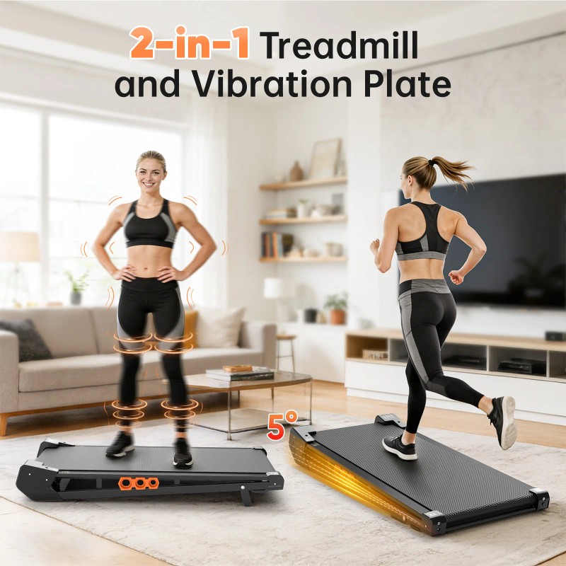 AKLUER New Walking Pad Treadmill with Vibration Function 2 in