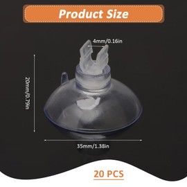 witeup Suction Cups, 20 Pack Suction Cup Aquarium Suction Cup Clips for 3/16 Inch Standard Air Hosefish Tank Suction Cups Fish Tank Accessories