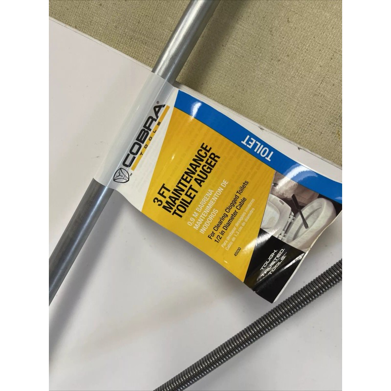 Cobra Plumbing 45030 1/2" X 3' Heavy Duty Toilet Auger