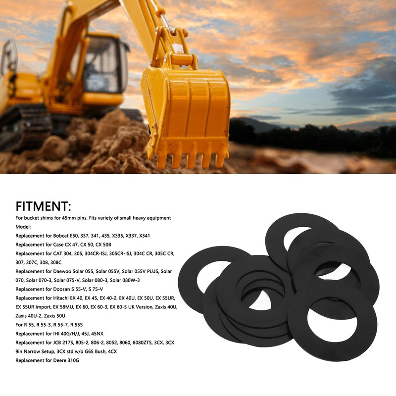 45mm Bucket Pin Shim Kit Dirt Prevention Excavator Bucket Pin