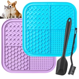 2 Tapetes para Lamer Perros con Ventosa De Silicón | Hechos de silicón flexible con ventosas para fijación estable ideales para alimentación baño aseo