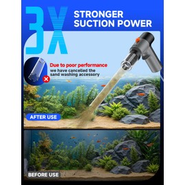 VIPASKA Electric Aquarium Gravel Cleaner Kit with High Pressure Strong Suction, 6-in-1 Multifunction Fish Tank Vacuum Cleaner and Water Changer for Aquarium, Gravel Vacuum with Sand Filter Tools