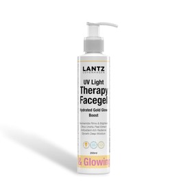 Lantz Copenhagen Hydrated Gold Glow Boost – Lichttherapie-Gel mit Niacinamid, Glycerin & Citrus-Extrakt – Feuchtigkeit, Glow & Hautschutz, 200ml