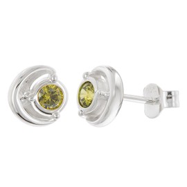 Acalee Damen Ohrringe 925 Silber Ohrstecker Zirkonia Peridot-Grün zauberhafter Ohrschmuck für Frauen, elegante Geschenkidee, AC8888-19