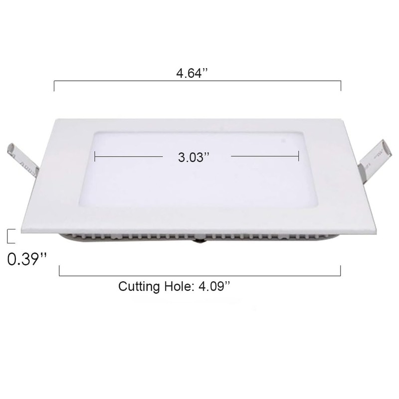 Aolyty 6W Ultra Thin LED Ceiling Panel Light 4" Recessed