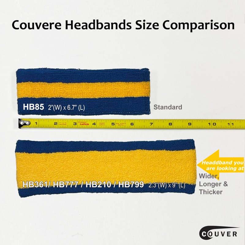 COUVER HB777 Long Thick Sports Basketball Headband for Large Head