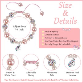 Aucuu Bracelet, Bead Bracelet for Children Girls, Jewellery Bracelets with Adjustable Braided Rope, Stretch Bead Bracelets, Bracelet for Women Girls Jewellery Gift, Colourful beads and nylon rope