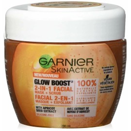 Garnier SkinActive Glow Boost 2-in-1 Facial Mask and Scrub, 6.76 fl oz