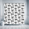 Cute Shower Curtain Fancy Black Bow Fabric Bowknot Shower Curtains