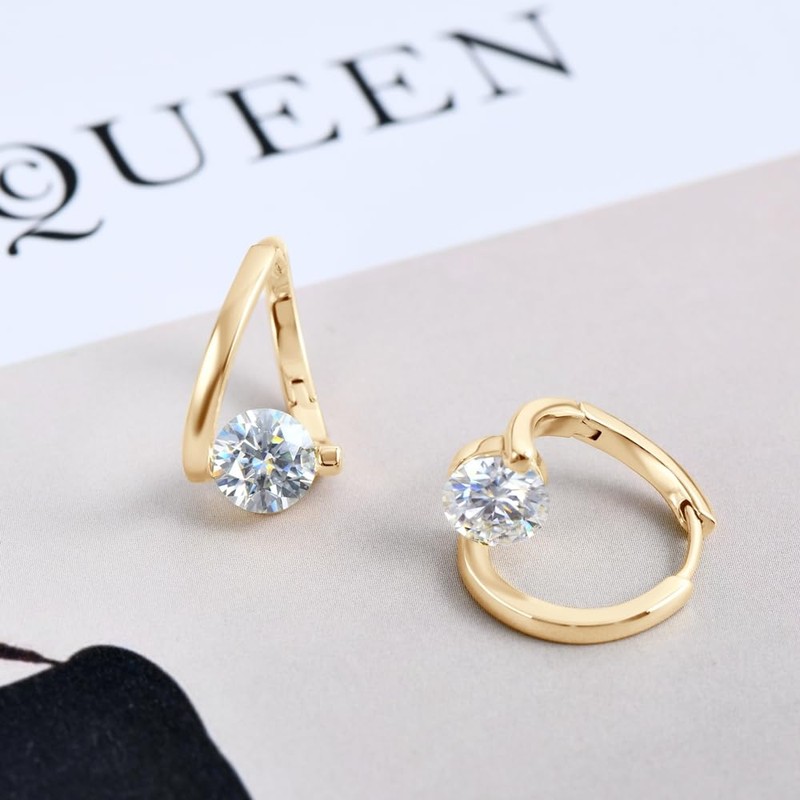 HOMEBEARJ Gold Lymphvity Germanium Earring, Hypoallergenic Zinc Hoop Earrings with