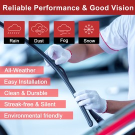 ACROPIX 26" 18" 10" Front Rear Windshield Wiper Blade Set Fit for Honda HR-V 2016-2021 with J/U Hook - Pack of 3 Black