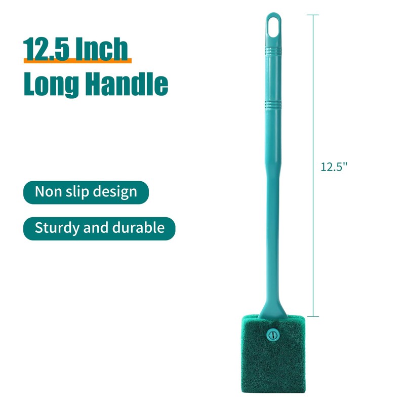 AQUANEAT Fish Tank Cleaning Tools, Aquarium Double Sided Sponge Brush,