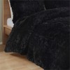 Pemberly Row Contemporary Shaggy Long Fur Comforter Mini Set in