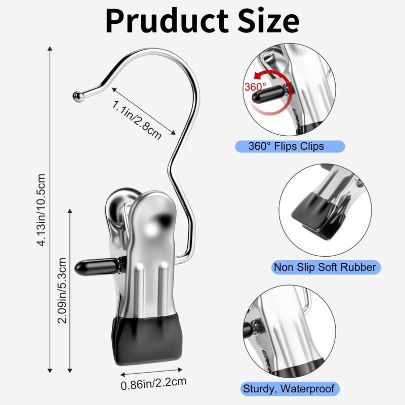 Senbowe 30 Pack Heavy Duty Clothes Pins, Boot Hangers for