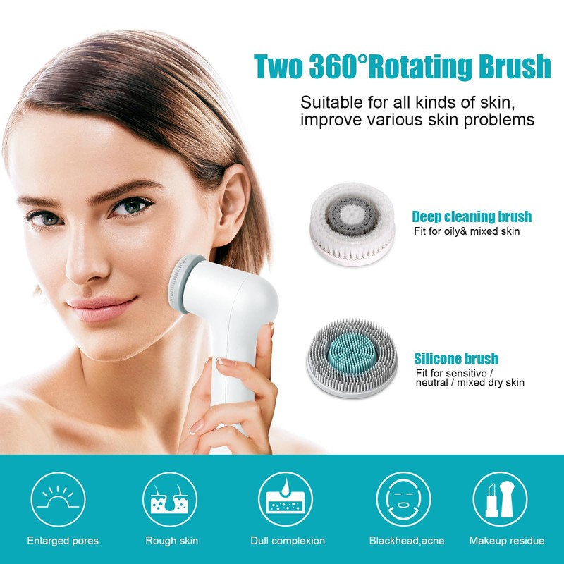 MYCARBON Electric Facial Cleansing Brush IPX7 White
