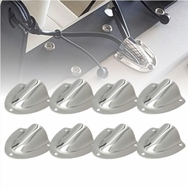 TuoP Boat Wire Cable Hole Ventilator Cover - Clam Shell Vent Shield for Marine Boat, Stainless Steel, 2-1/4" x 2-3/16" (L, 8 PCS)