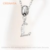CRISNATA 26 Letter Pendant Charms, Polished 925 Sterling Silver Complete